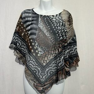 One World Sheer Poncho Blouse – Size PL (Petite Large)